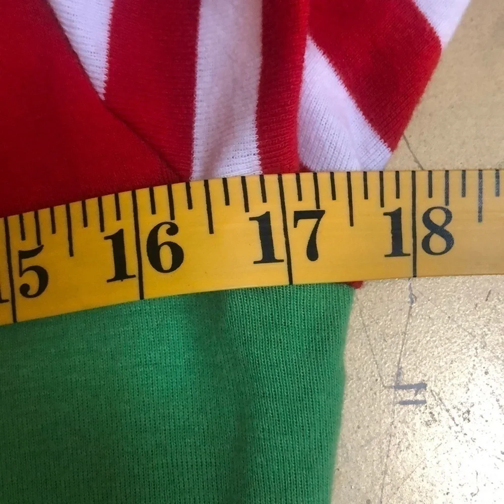 Wonder Shop @ Target Red Green & White Striped Christmas Holiday Elf Jumpsuit Md - Picture 9 of 10